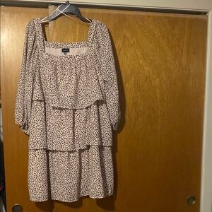 Who What Wear Cream Tiered Ruffled Sundress